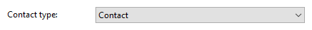 Contact Record window record type